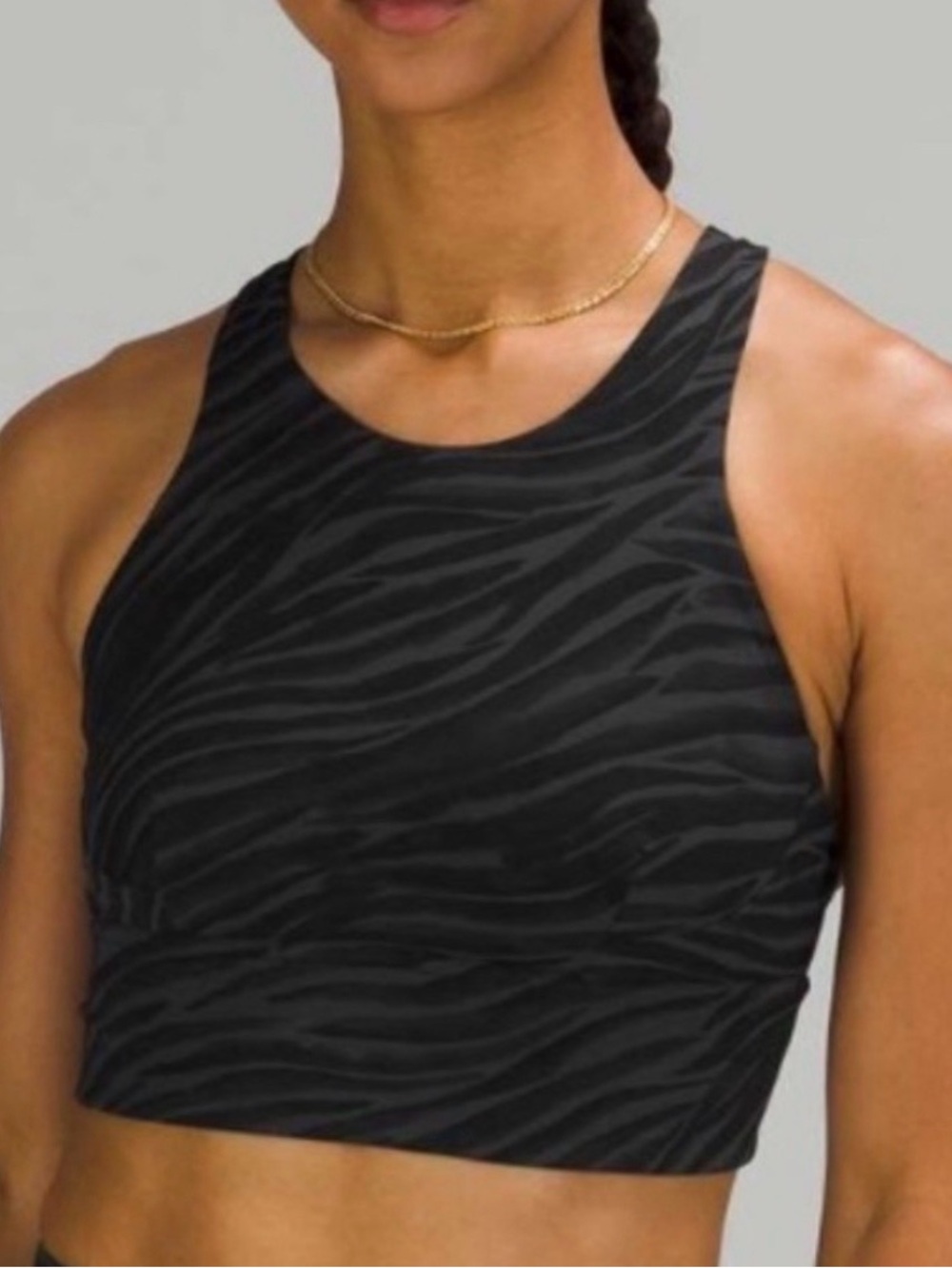 Lululemon Wunder Train Longline Bra C/D Cup Le Tigre Camo Deep Coal Sz 4
